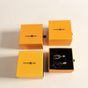 Luxury Small Orange Drawer Paper Cardboard Custom Logo Bracelet Earring Necklace Ring Jewelry Gift Packaging Box Velvet Insert