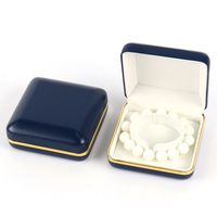 Luxury Velvet Lining PU Leather Pendant Bracelet Jewelry Gift Packaging Box Custom Logo Flip Necklace Ring Jewelry Storage Box