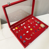 Custom Logo Transparent Window Velvet Ring Earring Necklace Medal Display Storage Jewelry Box