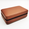 Custom Portable Travel Leather Humidor Cigar Case Bag Humidor Cedar Wood Gift Box For 4 Cigars