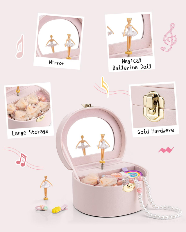 Factory Wholesale High Quality Luxury Music Ballerina Girl Wooden Jewelry Gift Storage Box with Mirror For Wedding