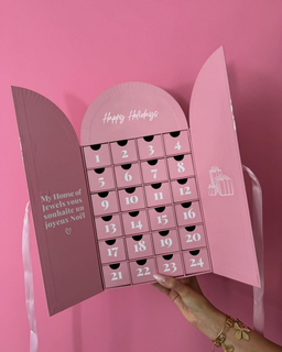 Pink Countdown Valentine Day Advent Calendar Box 25 Day Romantic Beauty Package Colored Gift Box Festival Decorative Ribbon Bow