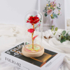 Custom Valentines Day Gift Eternal Gold Foil Rose Flower Led Light Preserved Galaxy Rose in Glass Dome for Women Girls