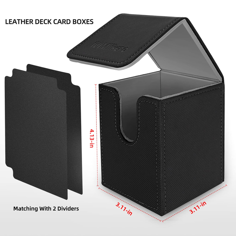 Wholesale Custom PU Leather Waterproof Card Deck Case Magnetic Closure Leather Playing Game Card Deck Storage Box