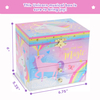 Children Ballerina And Rainbow Musical Jewelry Box with 2 Pullout Drawers Swan Lake Tune