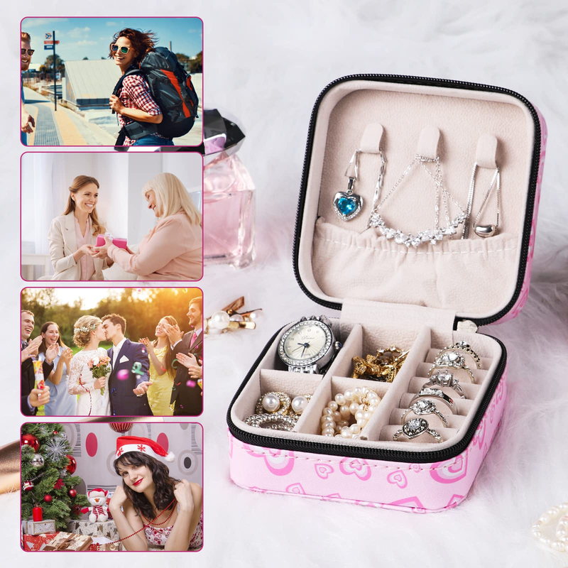 Portable Travel Mini Jewelry Box Leather Jewellery Ring Organizer Case Storage Gift Box Girls Women