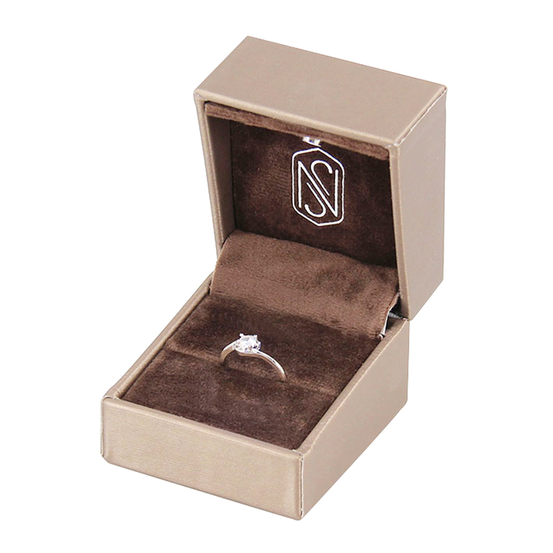 New Wholesale Square Shape Led Light Ring Earring Necklace Jewellery Packaging Box Grey Pu LeatherJewelry Gift Display Box