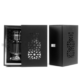 Luxury Perfume Bottle Packaging Gift Box Ladies Perfume Bottle With Box Black Hollow Perfume Drawer Packaging Box With Lining
