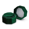 Hexagonal Green Velvet Single Ring Box Ring Gift Box Supplier for Wedding 