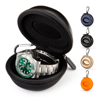 Luxury PU Leather Portable Travel Single Watch Organizer Holder Fits All Wristwatches & Smart Watches Up To 50mm