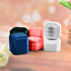 Jewelry Packaging Box Velvet Hexagon Round Ring Box Necklace Box With Logo For Blue Ring And Necklace