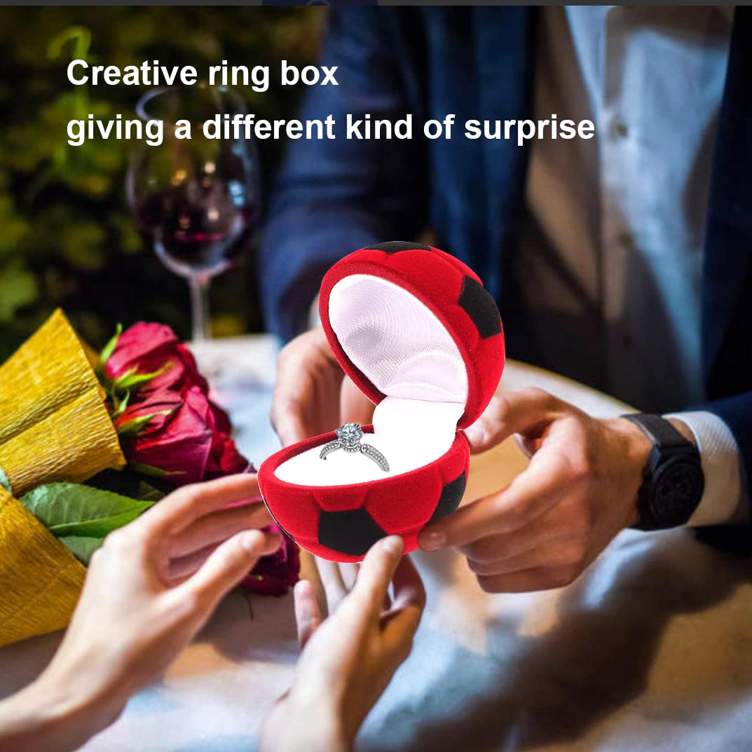 Exquisite Football Styling Flocking Ring Earring Packaging Box Cartoon Type Velvet Jewelry Storage Box