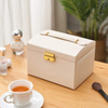 Wholesale Three Layers Girls Women PU Leather Jewelry Storage Case Rings Earrings Necklace Bracelets Jewellery Organizer Box