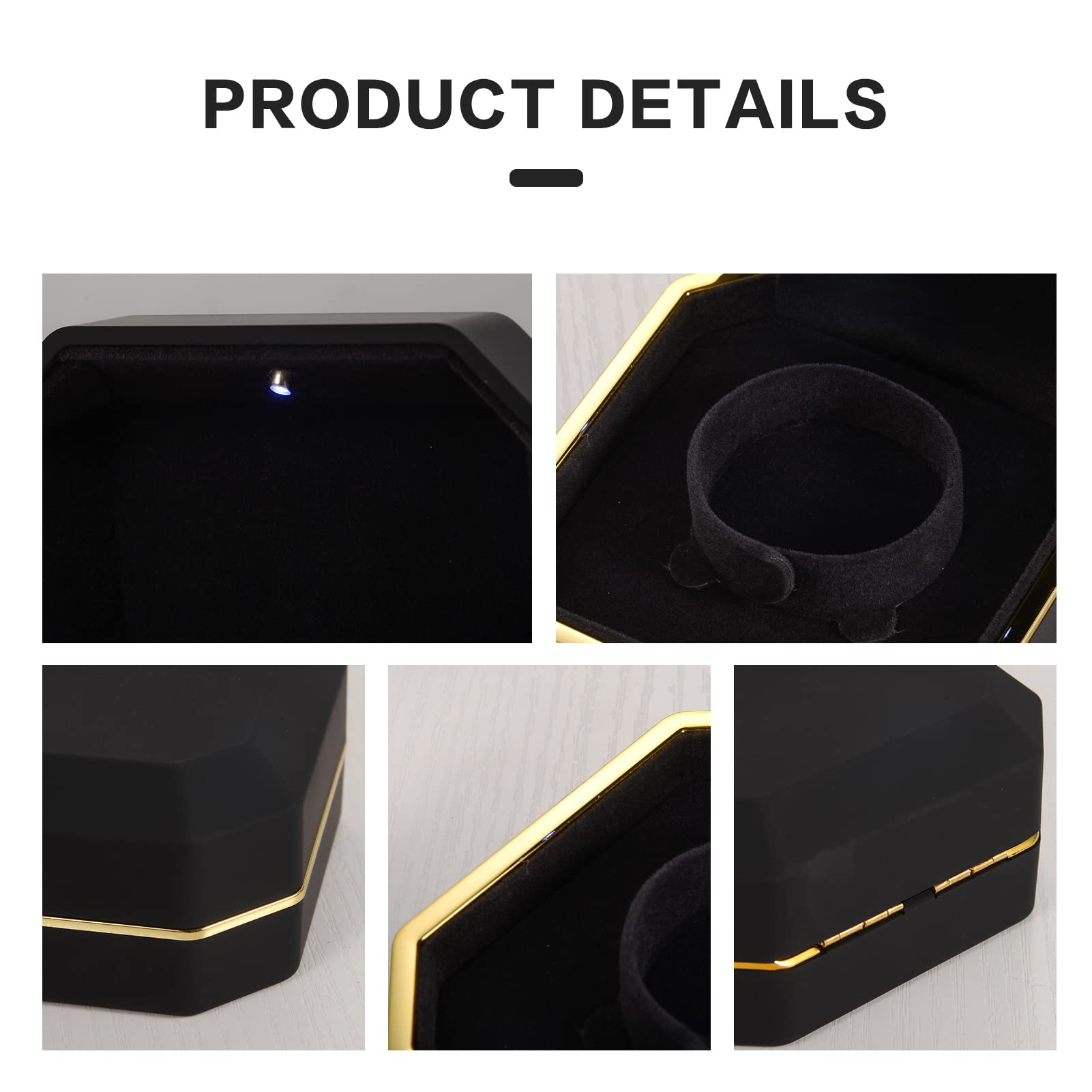 Custom Logo Leather Led Light Ring Earrings Pendant Necklace Jewelry Packaging Box