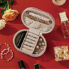 New Arrival Portable Oval Velvet Travel Ring Earrings Necklace Women Jewelry Organizer Box for Gift Wholesale 