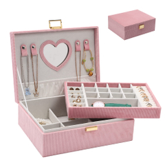 Luxury Leather Travel Jewelry Box Organizer for Bangle Ring Earrings Necklace Storage With Large Volume Jewellery Cases