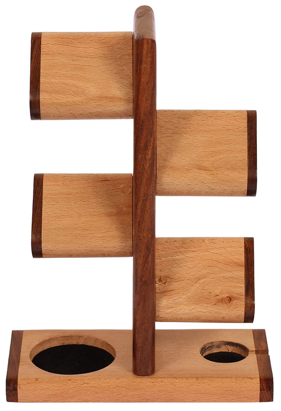Wooden Watch Stand 5 in One Multiple Watch Display Tower Charging Station Jewelry Organizer