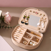 Wholesale Jewelry Case Double-Layer Portable Earrings Lipstick Watch Storage Black Jewelry Box with Mirror