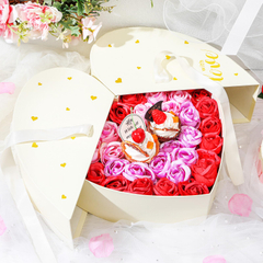 Wholesale Double Open Gift Packaging Box Valentine Day Heart Shaped Packaging Chocolate Flower Gift Boxes