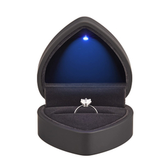 Luxury Heart-shaped Custom Shape Ring Box With LED Light Up Romantic Jewelry Box Fast Shipping Direct Factory Sale