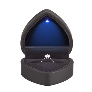 Luxury Heart-shaped Custom Shape Ring Box With LED Light Up Romantic Jewelry Box Fast Shipping Direct Factory Sale