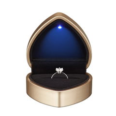 Wholesale Custom Plastic Velvet Wedding Proposal Necklace Love Heart Shaped Jewelry Ring Box with Led Light