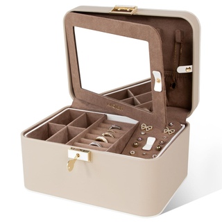 Wholesale High End Luxury PU Leather Custom Logo Printed Jewelry Organizer Box Jewelry Boxes For Travel