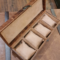 Vintage Alligator Watch Box for Men Luxury Custom Jewelry Box 4 Pcs Watch Collection Bracelet Storage Gift Box Packaging
