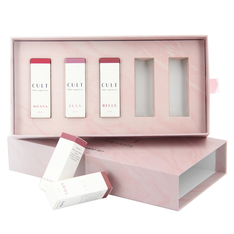 Custom Paper Pink Makeup Cosmetic Eyelash Box Essential Oil Health Products Cosmetic Oil Bottle Packaging Box With Foam Insert