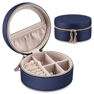 Wholesale Custom Logo PU Leather Small Travel Jewelry Box Organizer Personalized Jewellery Boxes Ring Earring Necklace Gift Case