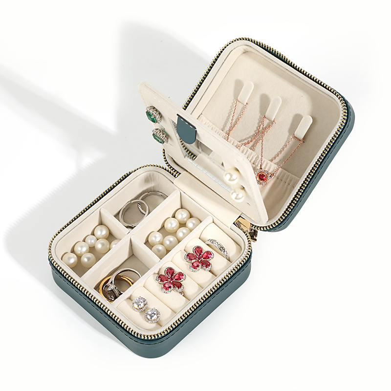 Hot Sale Women Girls Earrings Ear Stud Box Organizer Portable Jewelry Storage Case Pu Leather Small Travel Jewelry Boxes