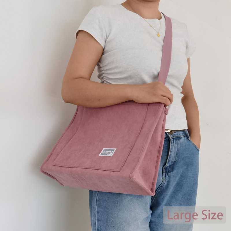 Fashion Women Small Satchel Bag Square Tote Bag, Large Capacity Corduroy Handbags Tote Bag for Work School Travel