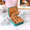 Custom Logo Portable Velvet Ring Earring Necklace Square Jewellery Storage Case Jewelry Packaging Jewelry Box