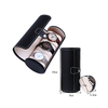 3 Slots Watch Roll Travel Case Chic Portable Vintage Leather Display Clock Storage Box Round Watch Organizers