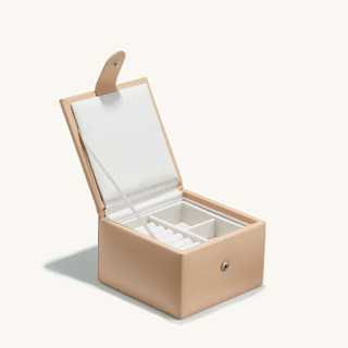 Custom Flip Grain Leather Ring Box Earrings Necklace Jewelry Storage Box Jewelry Gift Packaging Box with 2 Compartment Trays