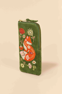 Velvet Embroidered Glasses Pouch Jewelry Packaging Tote Bag Custom Logo Hand Zip Sunglasses Embroidery Flowers Pouch Bag