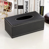 Luxury Design Plain Rectangular Soft Pu Leather Gold Napkin Holder Tissue Box with Cover for Hotel Farmhouse