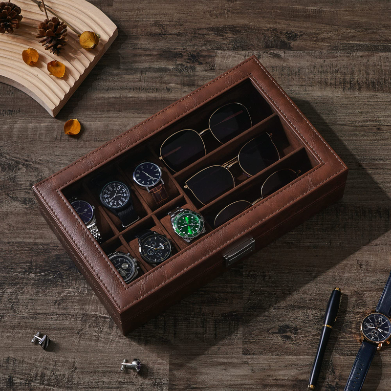Carbon Fiber Glasses Watch Box Carbon Fiber Watch Box Wood Leather Jewelry Storage Box