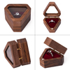Custom Jewelry Gift Box Fancy Triangle Wooden Ring Box for Wedding with Velvet Foam inside