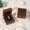 Solid Wood Square Jewelry Box Retro Wooden Necklace Earrings Ring Exquisite Portable Packaging Storage Box