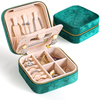 Wholesale Earring Ring Necklace Bangle Jewellery Organizer Case Mirror Square Velvet Travel Jewelry Boxes