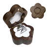 New Arrival Natural Wood Special Flower Shape Double Slots Wedding Ring Packaging Box