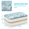 New Arrival Flying Birds Flock over Sky Velvet Ring Earring Jewelry Organizer Storage Box with Metal Zipper