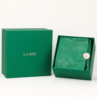 Luxury Serum Skincare Cosmetics Mystery Top-base Gift Box Paper Green Lip Gloss Packaging Box with Tissue Paper