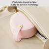 Ready Stock Wholesale Creative Portable Handbag Necklace Ring Jewlery Box Pu Leather Round Small Storage Jewelry Box
