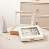 Clear Window Travel Jewelry Organizer Box Portable Accessories Pu Leather Jewelry Storage Display Case