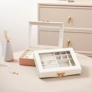 Custom Logo Travel Jewelry Box Portable Ring Velvet Storage Case Jewellery Packaging Velvet Necklace Box