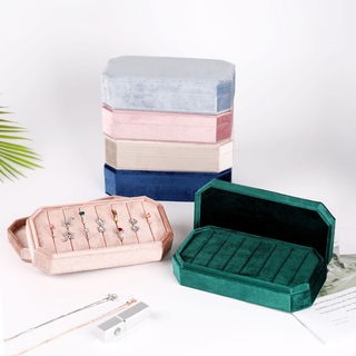 Elegant Velvet Flannelette Cardboard Jewelry Boxes Custom Travel Display New Personalized Ring Awaiting Gift Storage Boxes