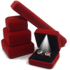Custom Logo Colors Jewellery Necklace Ring Led Boxes Direct Supply Velvet Gift Jewelry Packaging Boxes With Led Light