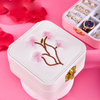 Custom Logo Handmade Trinket Small Travel Jewelry Box Square PU Leather Necklace Earring Ring Jewellery Organizer Gift Case